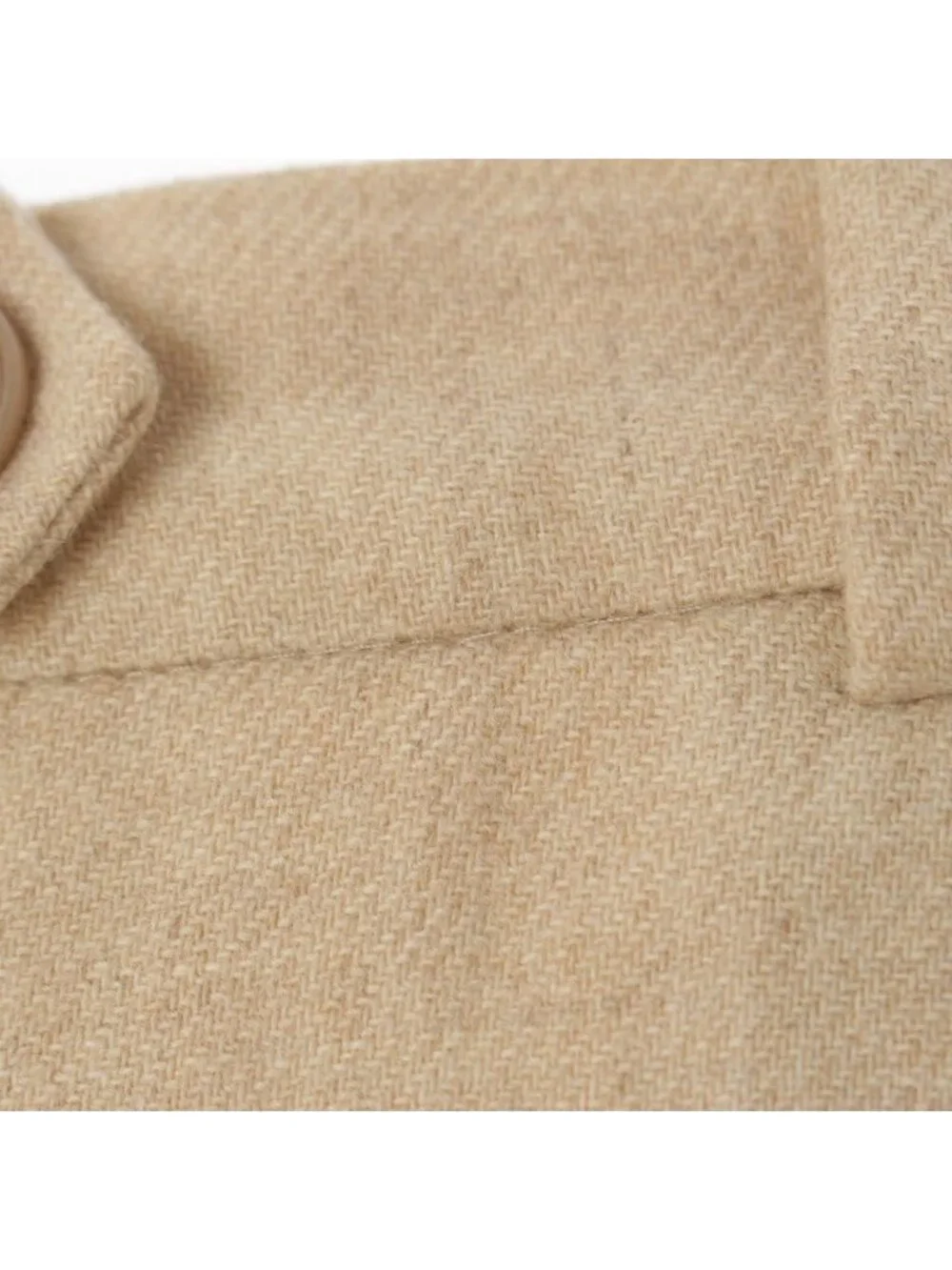 Hermes Gaultier Era Cashmere 2 Tuck Logo Line Wide Trousers Pants Beige